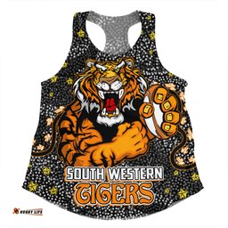 Amazing Aussie Wests Tigers Custom Team With Dot And Star Patterns For Tough Fan Women Tank Top