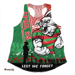 Amazing Aussie South Sydney Rabbitohs Anzac Day Lest We Forget Strong Fighting Spirit Women Tank Top