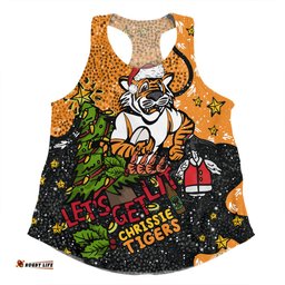 Amazing Aussie Wests Tigers Christmas Custom Let's Get Lit Chrisse Pressie Women Tank Top