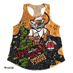 Amazing Aussie Wests Tigers Christmas Custom Let's Get Lit Chrisse Pressie Women Tank Top