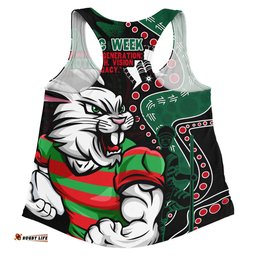 Amazing Aussie South Sydney Rabbitohs NAIDOC Indigenous Warrior Spirit Women Tank Top