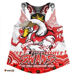 Amazing Aussie Sydney Swans Ripped Legacy Of The Game The ANZAC Spirit Lives On Women Tank Top