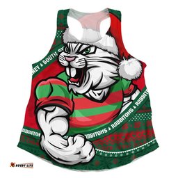 Amazing Aussie South Sydney Rabbitohs Ugly Knit Style For Christmas Game Fans Women Tank Top