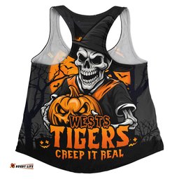 Amazing Aussie Wests Tigers Dark Moon Rugby Halloween Battle Edition Women Tank Top