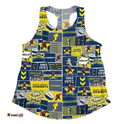 Amazing Aussie North Queensland Cowboys Team Of Us Die Hard Fan Supporters Comic Style Women Tank Top