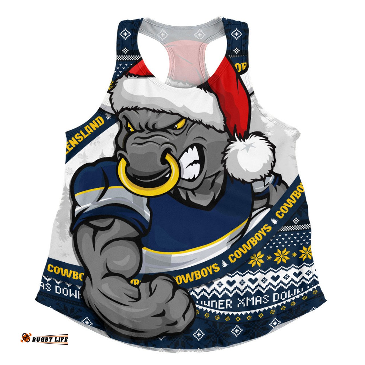 Amazing Aussie North Queensland Cowboys Ugly Knit Style For Christmas Game Fans Women Tank Top