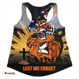 Amazing Aussie Wests Tigers Fearless ANZAC Defender Women Tank Top