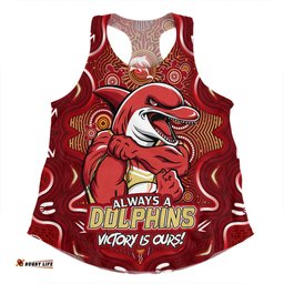 Amazing Aussie Redcliffe Dolphins Aboriginal Pattern Inspired Victory Is Ours Women Tank Top