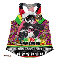 Amazing Aussie Penrith Panthers Christmas Custom Penrith Panthers Santa Aussie Big Things Christmas Women Tank Top
