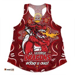 Amazing Aussie St. George Illawarra Dragons Aboriginal Pattern Inspired Victory Is Ours Women Tank Top