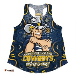 Amazing Aussie North Queensland Cowboys Aboriginal Pattern Inspired Victory Is Ours Women Tank Top