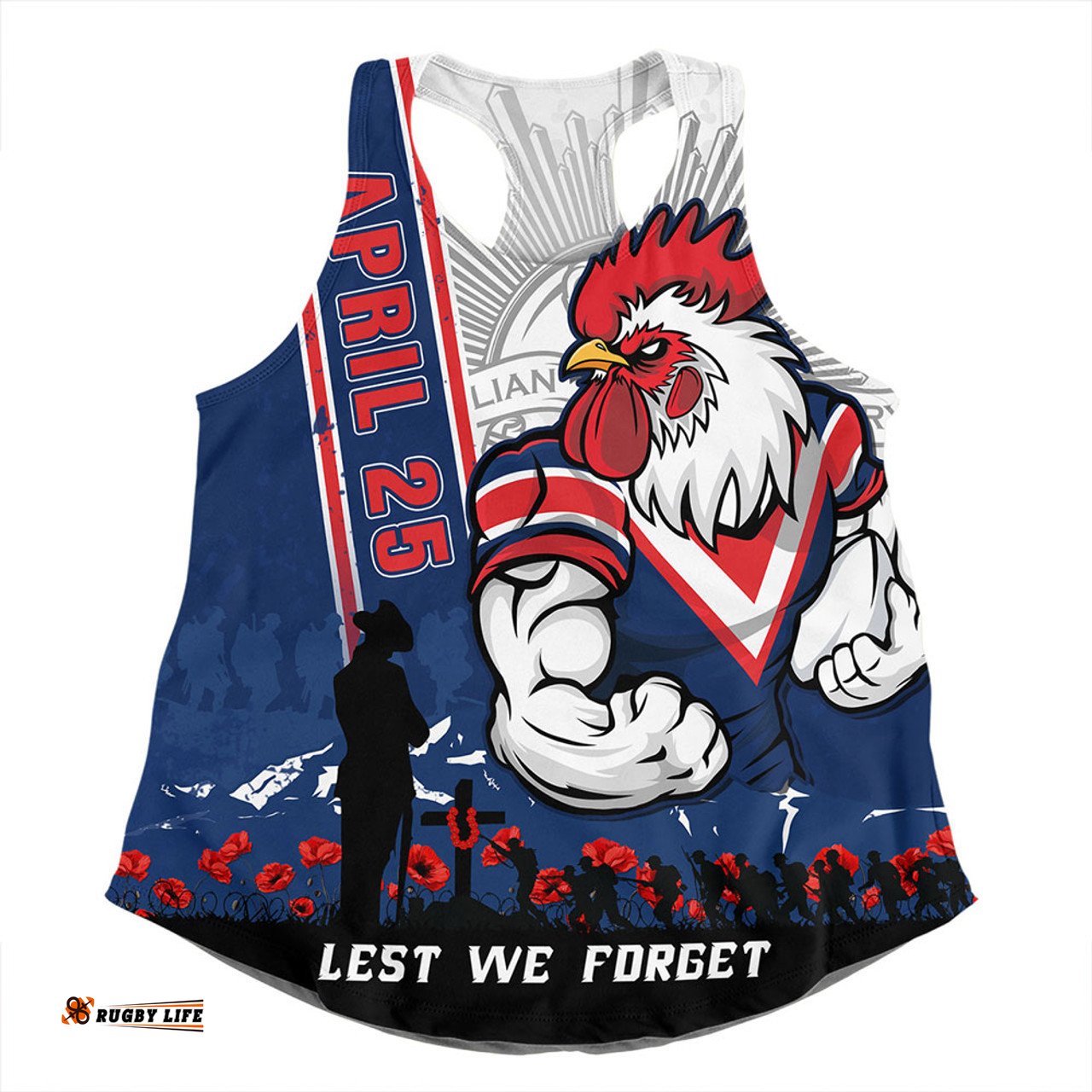 Amazing Aussie Sydney Roosters Anzac Day Lest We Forget Strong Fighting Spirit Women Tank Top