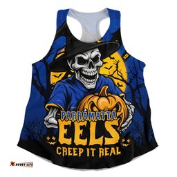 Amazing Aussie Parramatta Eels Dark Moon Rugby Halloween Battle Edition Women Tank Top