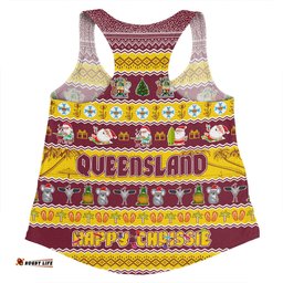 Amazing Aussie Queensland Christmas Custom Happy Chrissie Ugly Style Women Tank Top