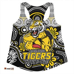 Amazing Aussie Richmond Aboriginal Inspired Tough Fan Football For Life Women Tank Top