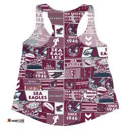 Amazing Aussie Manly Warringah Sea Eagles Team Of Us Die Hard Fan Supporters Comic Style Women Tank Top
