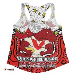 Amazing Aussie St. George Illawarra Dragons Custom Custom With Aboriginal Inspired Style Of Dot Painting Patterns  Women Tank Top