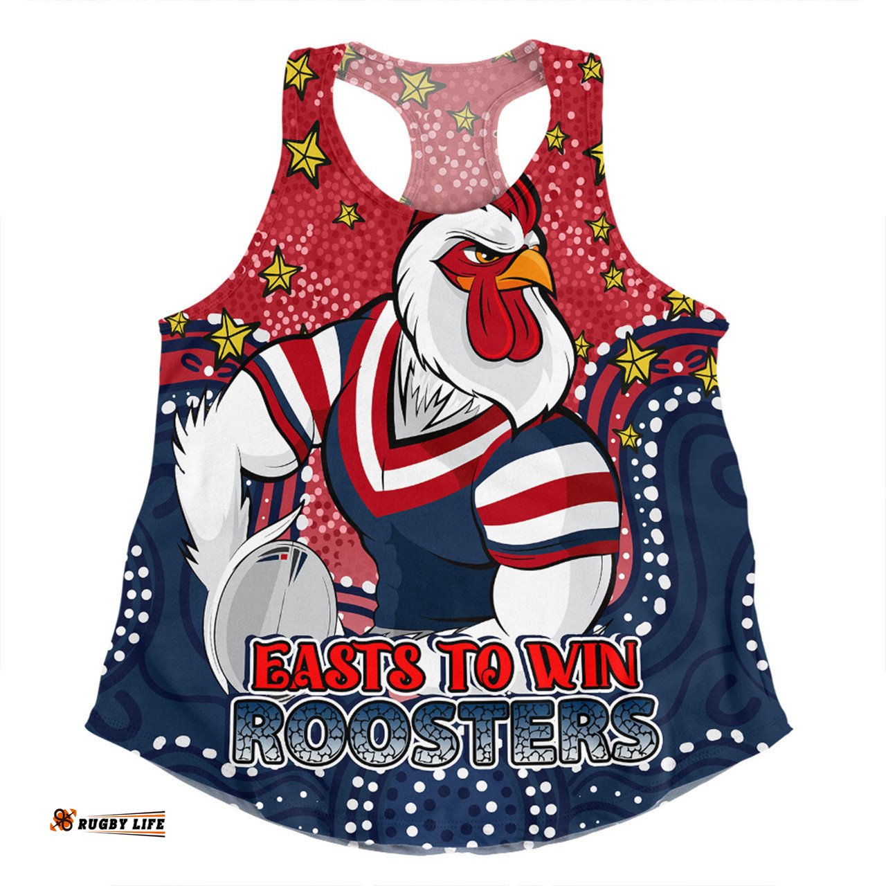 Amazing Aussie Sydney Roosters Custom Custom With Aboriginal Inspired Style Of Dot Painting Patterns  Women Tank Top