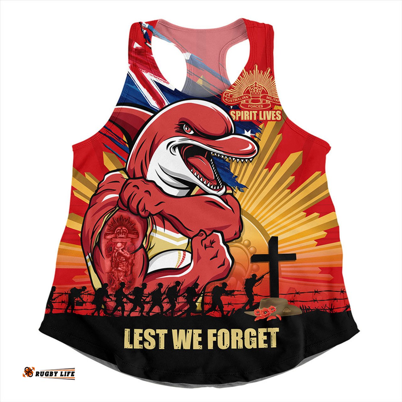 Amazing Aussie Redcliffe Dolphins Fearless ANZAC Defender Women Tank Top