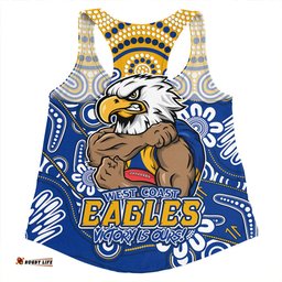 Amazing Aussie West Coast Eagles Aboriginal Inspired Tough Fan Football For Life Women Tank Top