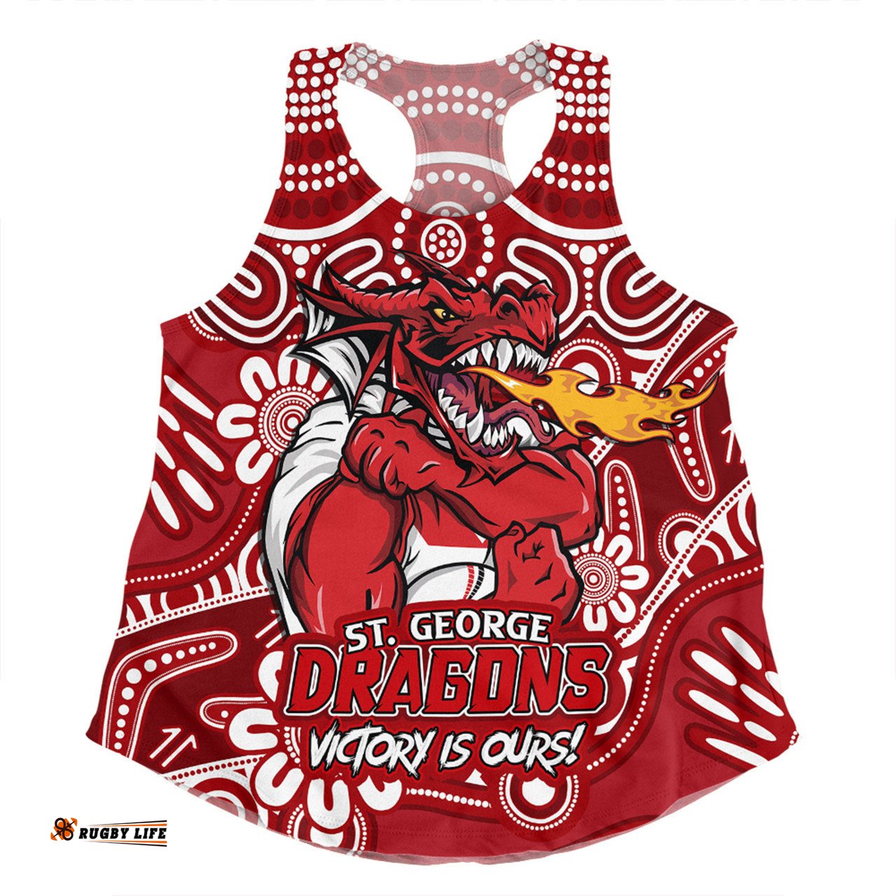 Amazing Aussie St. George Illawarra Dragons Aboriginal Inspired Tough Fan Rugby For Life Ver 2.0 Women Tank Top