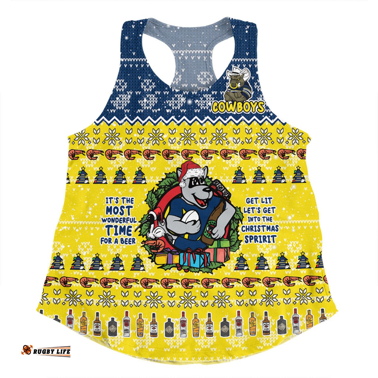 Amazing Aussie North Queensland Cowboys Christmas Custom Chrissie Spirit Women Tank Top
