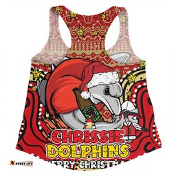 Amazing Aussie Redcliffe Dolphins Christmas Custom Christmas Knit Patterns Vintage Jersey Ugly Women Tank Top