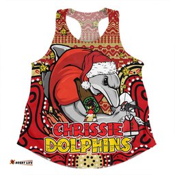 Amazing Aussie Redcliffe Dolphins Christmas Custom Christmas Knit Patterns Vintage Jersey Ugly Women Tank Top