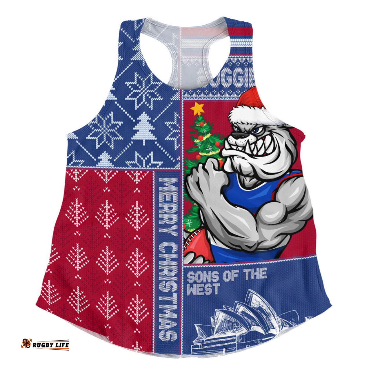 Amazing Aussie Western Bulldogs Merry Christmas Knit Style Festive Spirit Women Tank Top