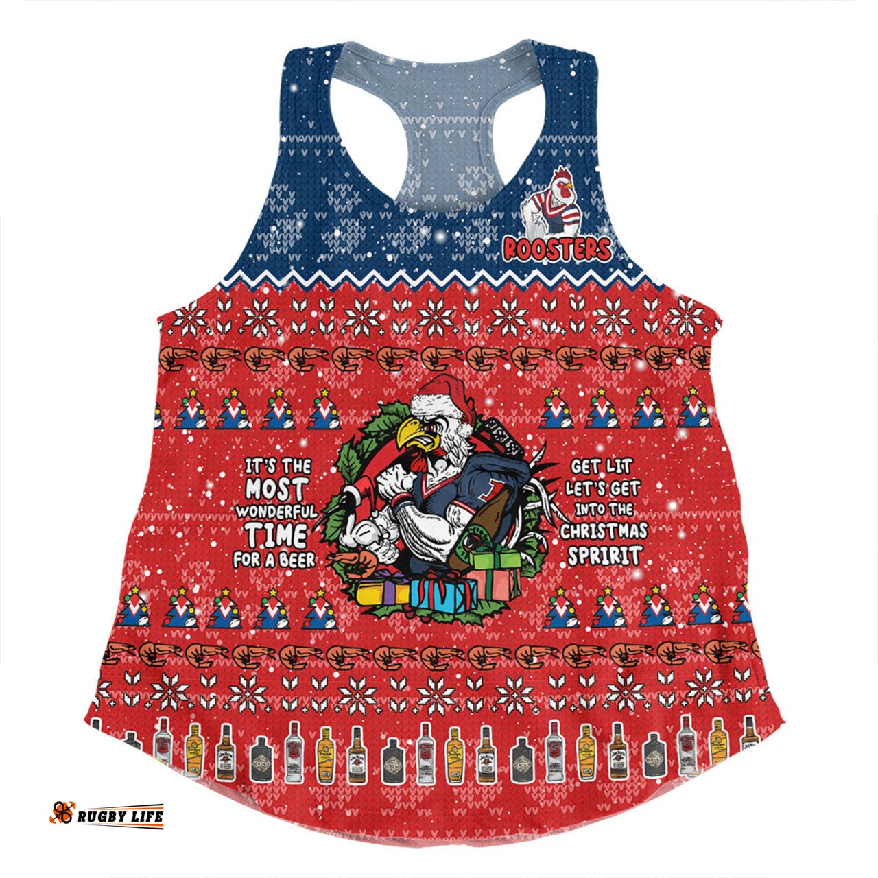 Amazing Aussie Sydney Roosters Christmas Custom Chrissie Spirit Women Tank Top
