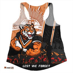 Amazing Aussie Wests Tigers Anzac Day Lest We Forget Strong Fighting Spirit Women Tank Top