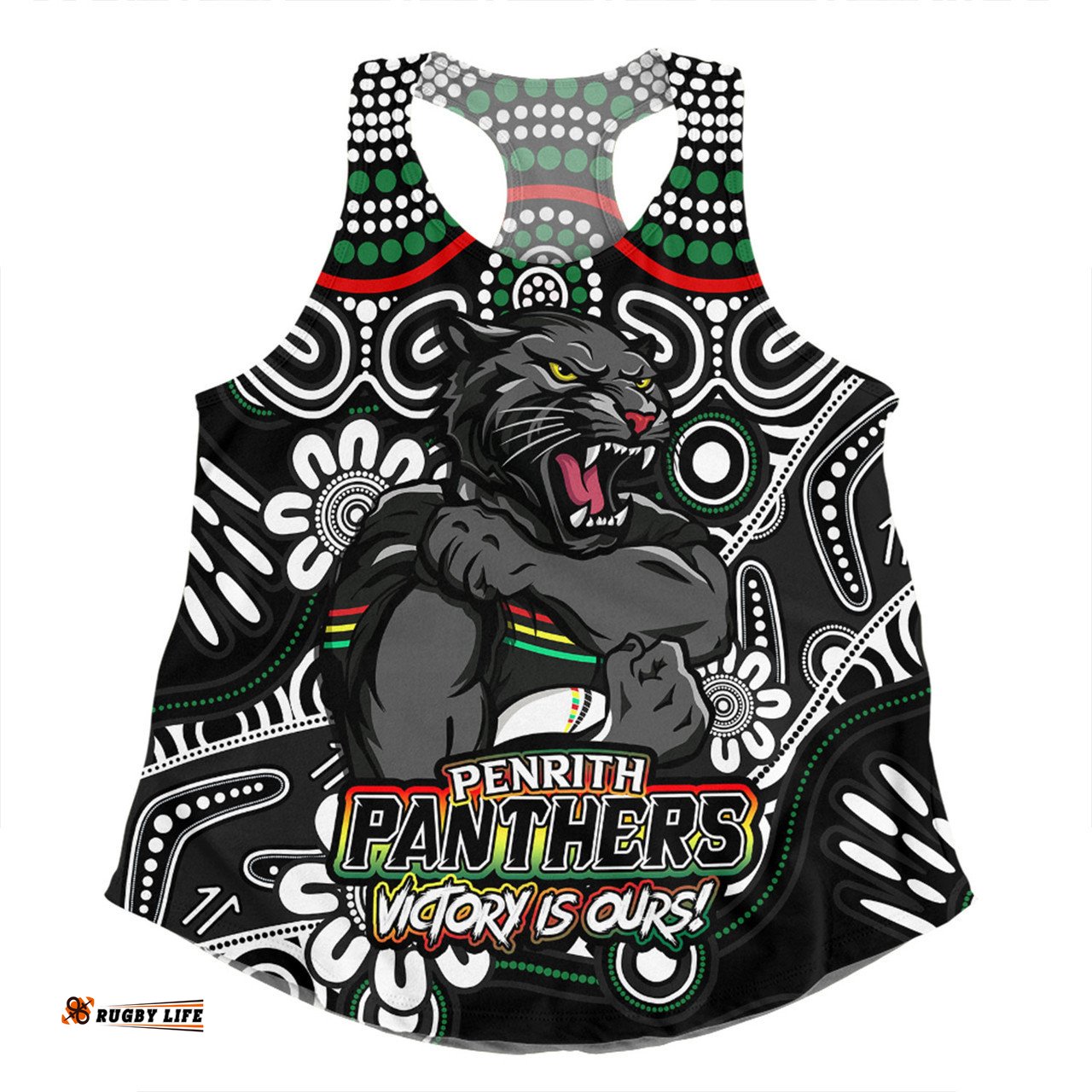 Amazing Aussie Penrith Panthers Aboriginal Inspired Tough Fan Rugby For Life Women Tank Top