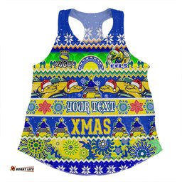 Amazing Aussie Parramatta Eels Christmas Aboriginal Custom Indigenous Knitted Ugly Xmas Style Women Tank Top