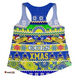 Amazing Aussie Parramatta Eels Christmas Aboriginal Custom Indigenous Knitted Ugly Xmas Style Women Tank Top