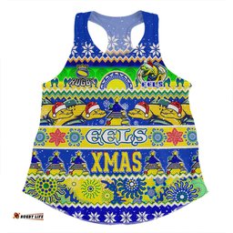 Amazing Aussie Parramatta Eels Christmas Aboriginal Custom Indigenous Knitted Ugly Xmas Style Women Tank Top