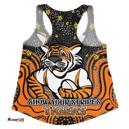 Amazing Aussie Wests Tigers Custom Custom With Aboriginal Inspired Style Of Dot Painting Patterns  Women Tank Top