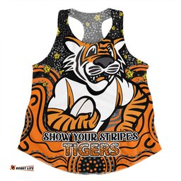 Amazing Aussie Wests Tigers Custom Custom With Aboriginal Inspired Style Of Dot Painting Patterns  Women Tank Top