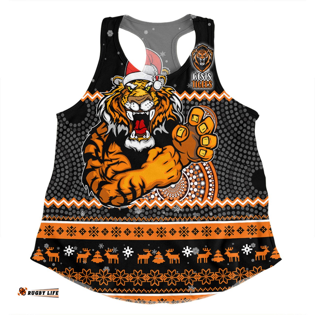 Amazing Aussie Wests Tigers Christmas Custom Ugly Xmas And Aboriginal Patterns For Die Hard Fan Women Tank Top