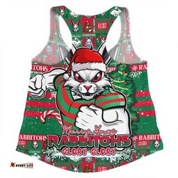 Amazing Aussie South Sydney Rabbitohs Merry Ugly Christmas Comic Style Women Tank Top