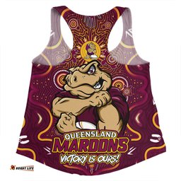 Amazing Aussie Queensland Maroons Aboriginal Pattern Inspired Victory Is Ours Women Tank Top
