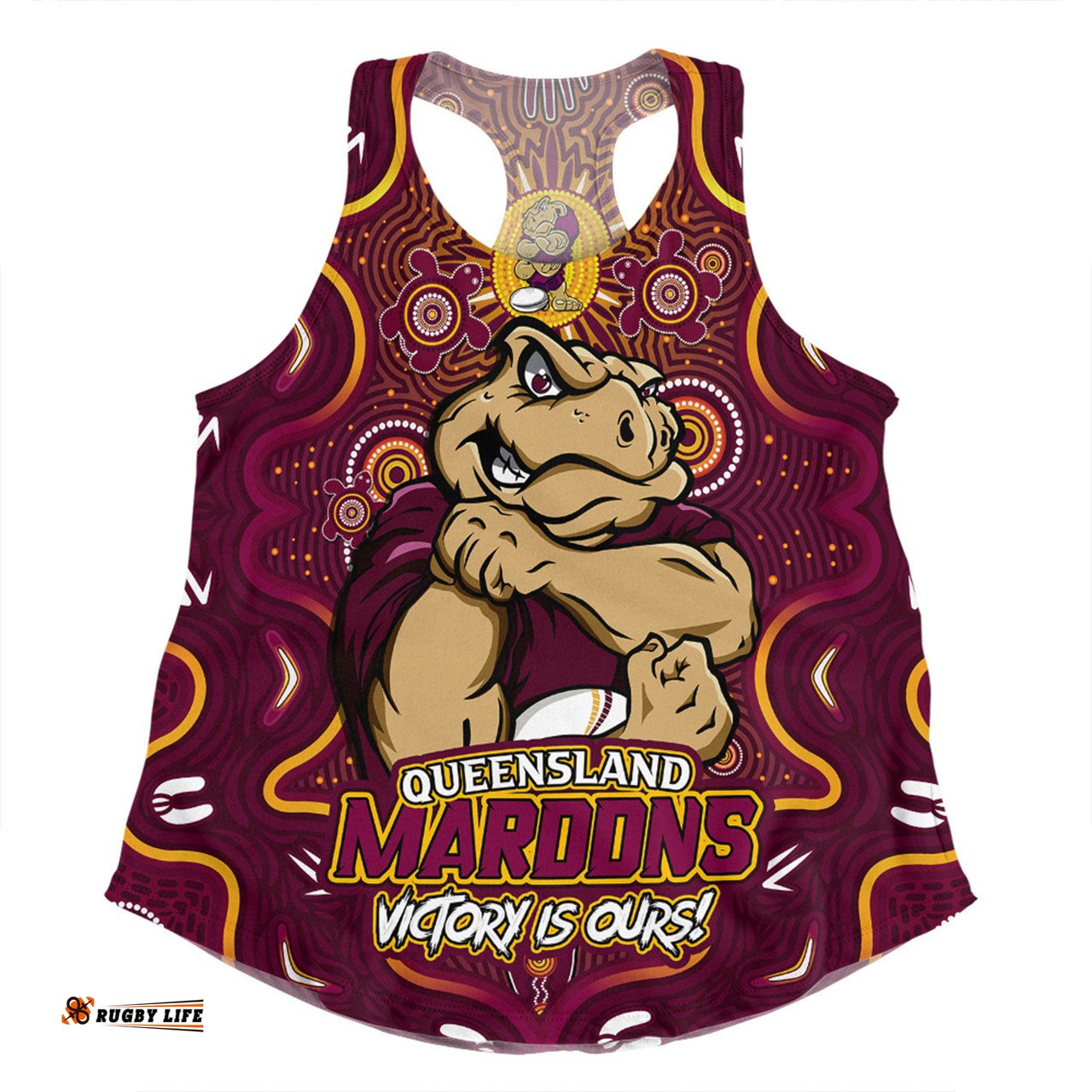 Amazing Aussie Queensland Maroons Aboriginal Pattern Inspired Victory Is Ours Women Tank Top