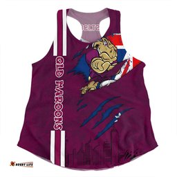 Amazing Aussie Queensland Maroons Happy Australia Day Flag Scratch Style Women Tank Top