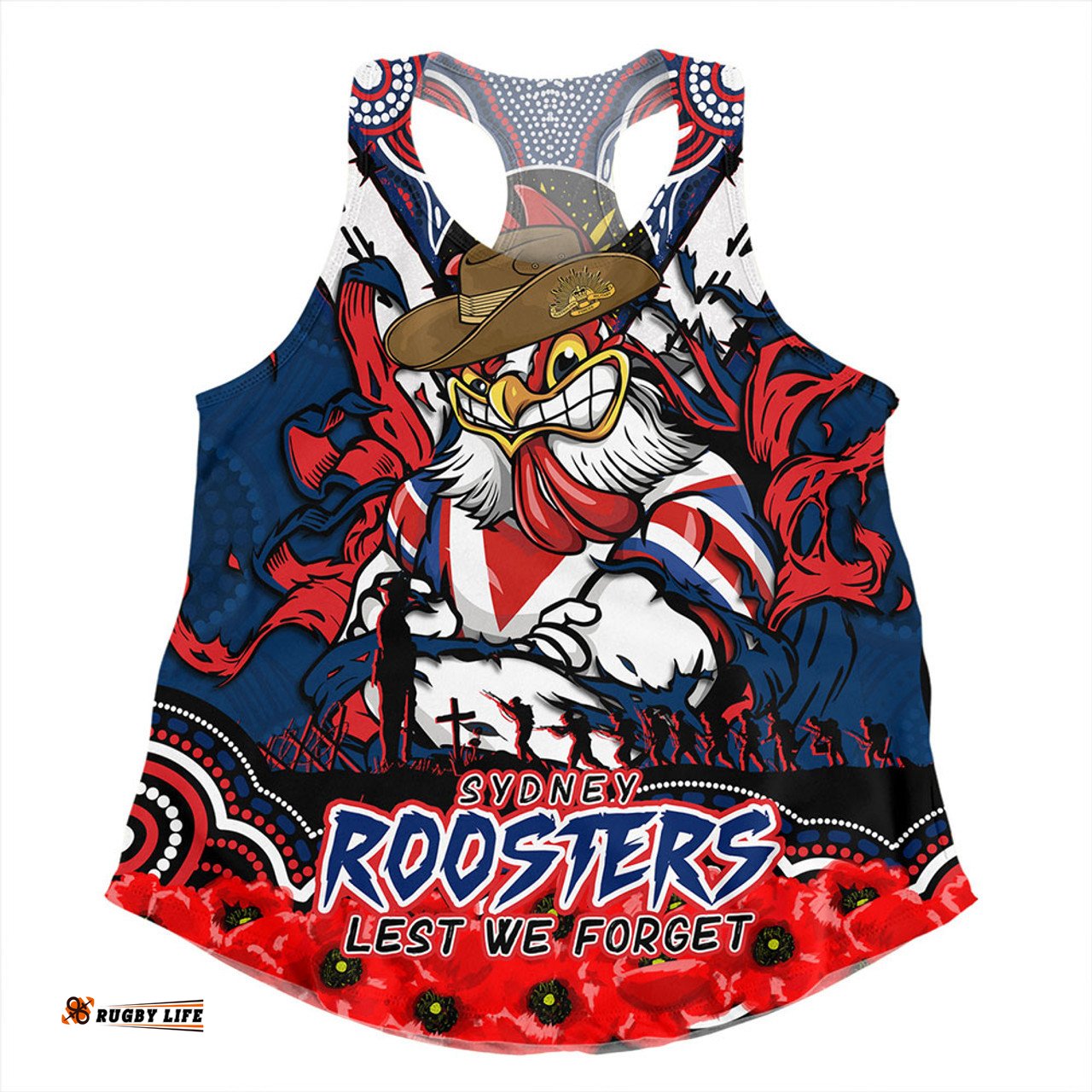 Amazing Aussie Sydney Roosters Ripped Legacy Of The Game The ANZAC Spirit Lives On Women Tank Top