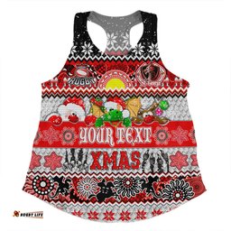 Amazing Aussie St. George Illawarra Dragons Christmas Aboriginal Custom Indigenous Knitted Ugly Xmas Style Women Tank Top