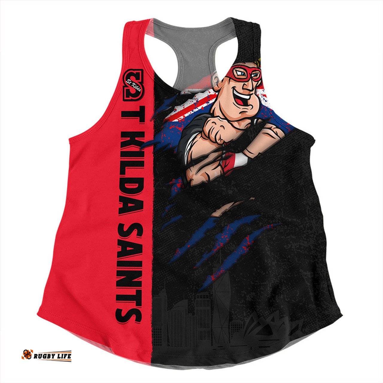 Amazing Aussie St Kilda Burning Passion Of Power Scratch Style Women Tank Top