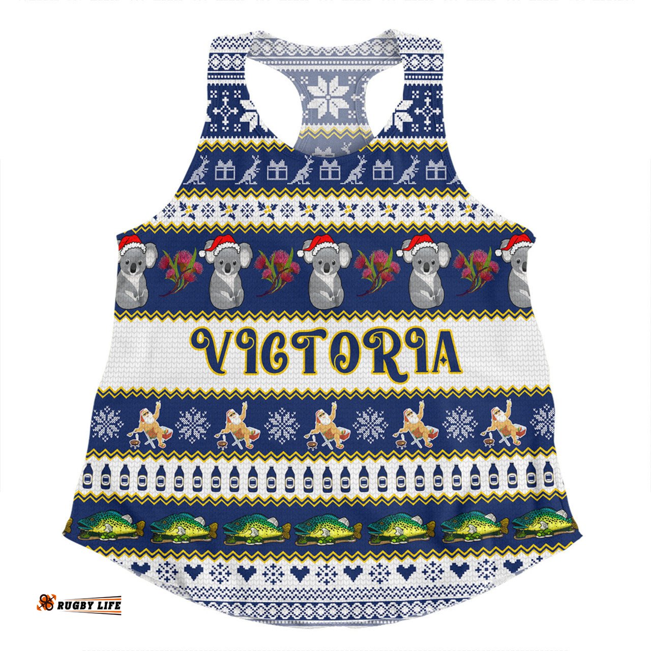 Amazing Aussie Victoria Big Things Christmas Custom Giant Koala And Murray Cod Women Tank Top