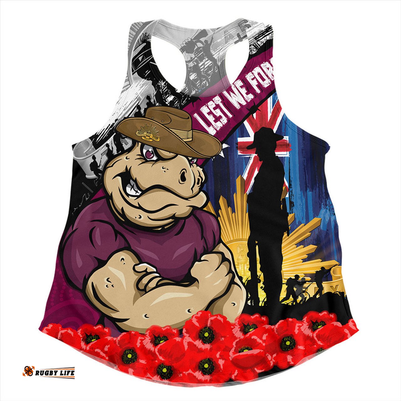 Amazing Aussie Queensland Maroons United In Spirit Anzac Day Tribute Women Tank Top