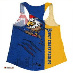 Amazing Aussie West Coast Eagles Burning Passion Of Power Scratch Style Women Tank Top