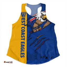 Amazing Aussie West Coast Eagles Burning Passion Of Power Scratch Style Women Tank Top