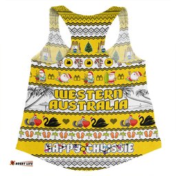 Amazing Aussie Western Australia Christmas Custom Happy Chrissie Ugly Style Women Tank Top